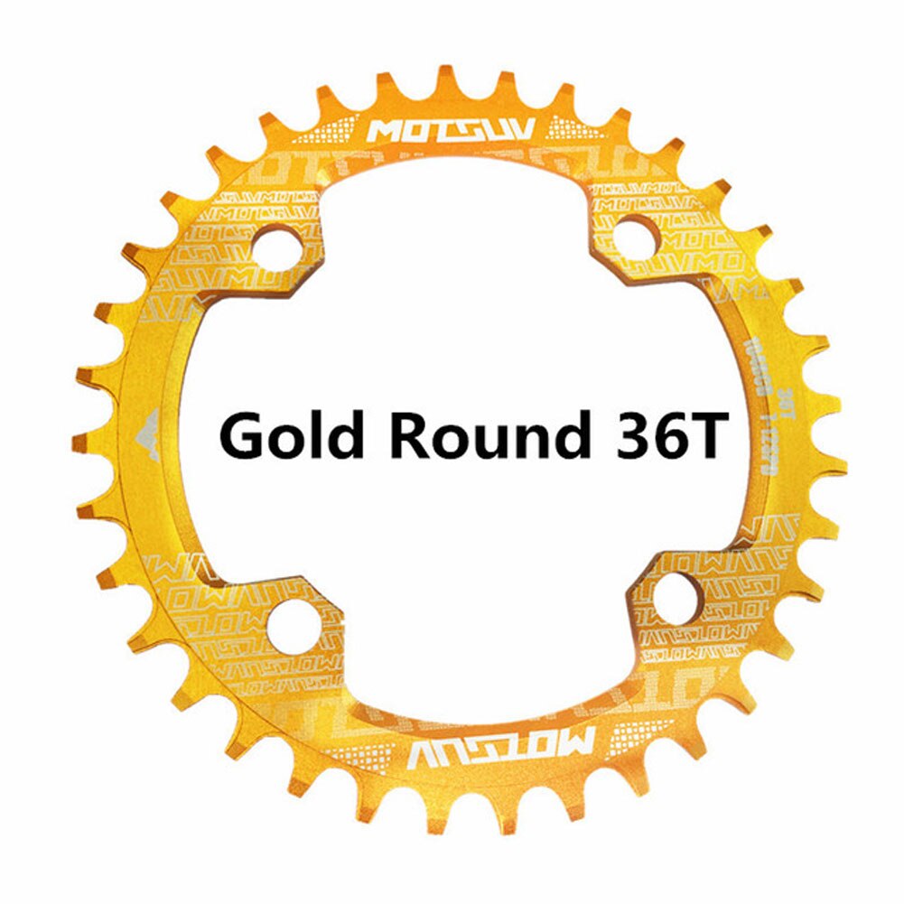 Bicycle Crank 104BCD 32t34t36t38t Round Chain Link Narrow Width Sprocket Rim Crank Auxiliary Single Speed Chain Disc Gear Plate: Brown