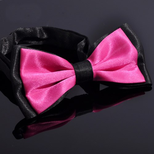 Butterfly mænd formelt slips dreng #39 ;s business bryllup butterfly mandlig kjole skjorte krawatte legame 2- farve slips: Hot pink