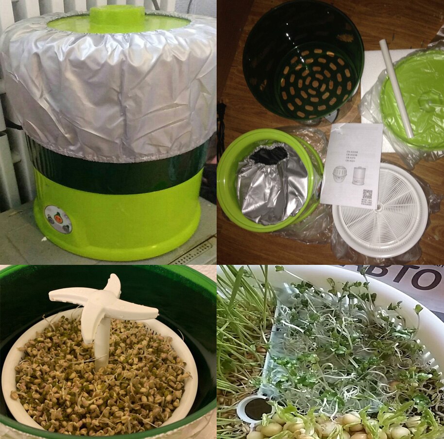 220V Home DIY Bean Sprouts Maker 3 Layers Automatic Electric Germinator Seed Vegetable Seedling Growth Bucket