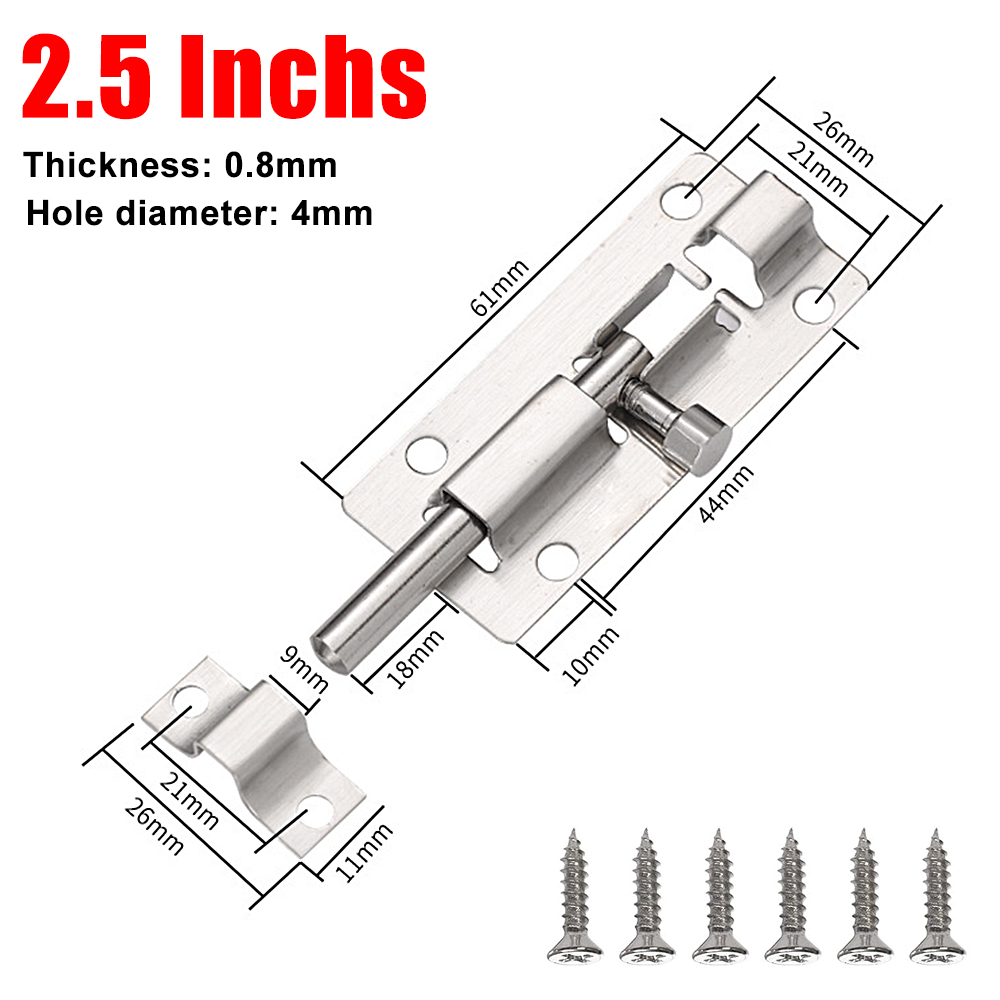 Roestvrij Stalen Deur Veiligheidsslot Gesp Raam Klink Zware Verdikte Schuifpoort Toren Bouten Klink Catch Home Hardware: 6.4 inch / zwart en wit
