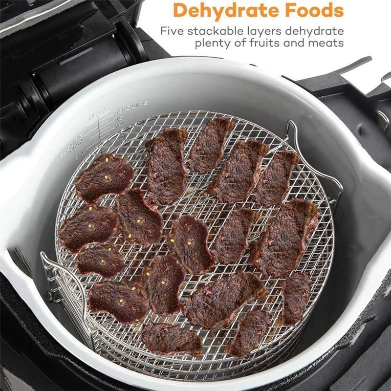 for Dehydrator Stand, Grill Stand Air Fryer with Five Stackable Layers Food Grade for Dehydrator Rack Stainless Steel S