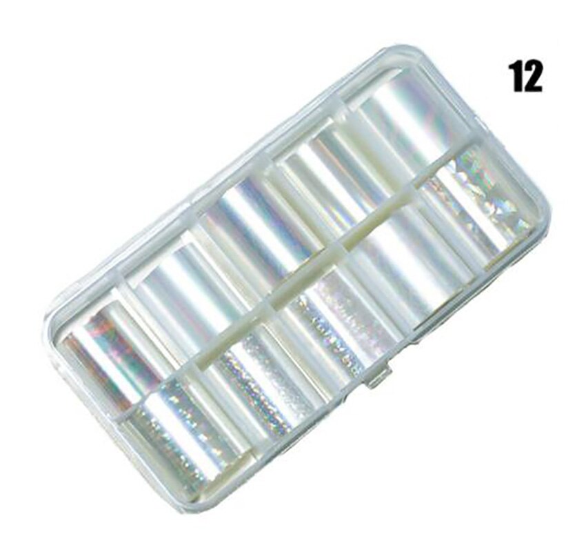 10 rollen/Kasten Transfer Folie Holographische 10 Entwürfe Schieberegler sternenklar Glas Papier Blitz Für Dekoration Nailart Tipps Manikübetreffend Aufkleber #