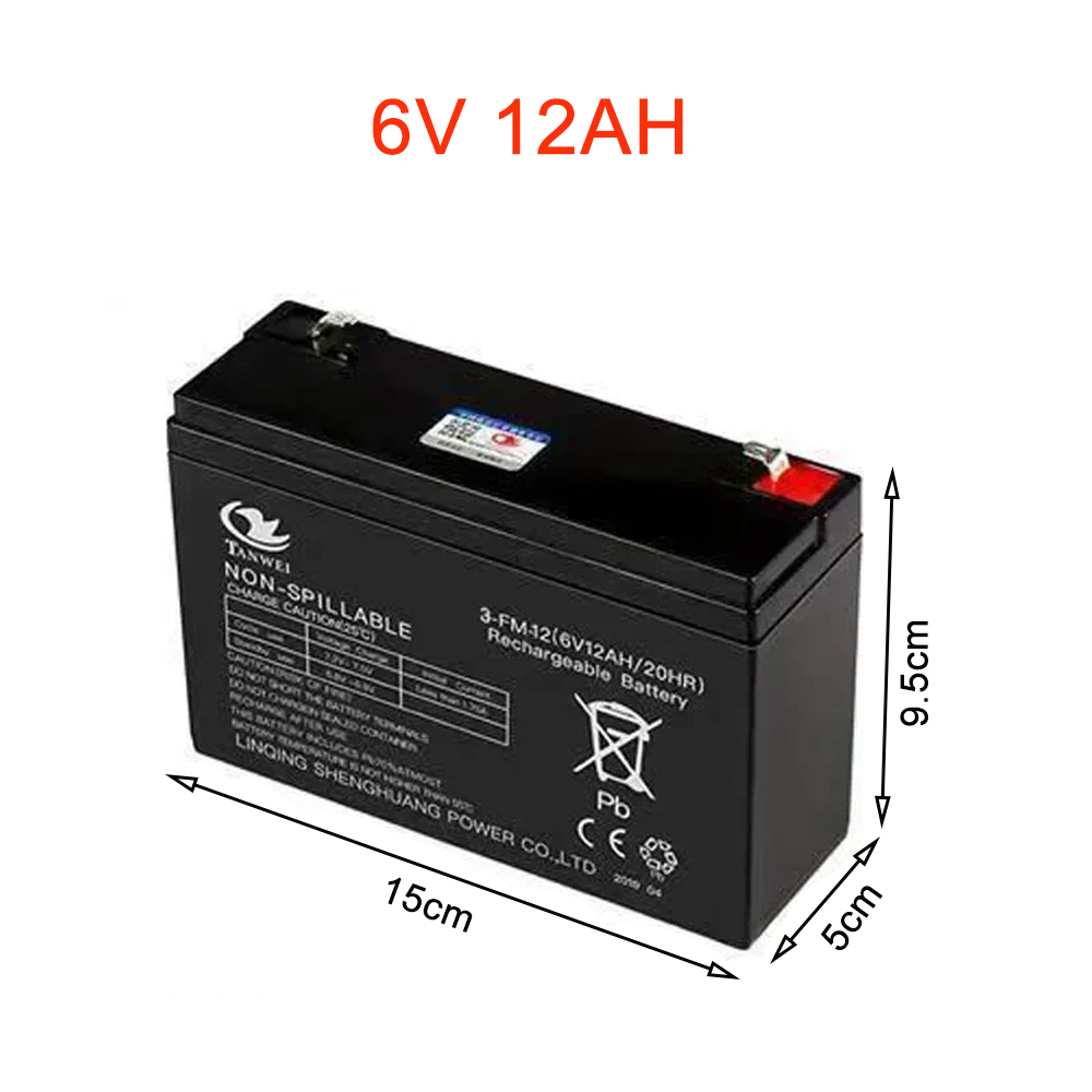 Batería recargable de plomo-ácido de 6V, 5Ah, 12Ah, 5000mAh, baterías de respaldo para coches eléctricos para niños, Scooters, báscula electrónica: Morado