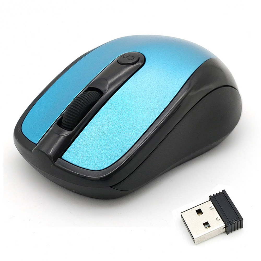 Hop Gaming 2.4GHz Wireless Optical Mouse Computer PC Mice with USB Adapter Mause for PC Laptop: Blue