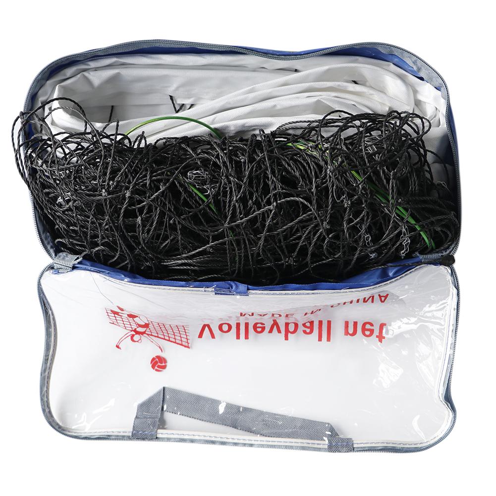 PE Portable Volleyball Net With Canvas Edge Steel Cable Outdoor Standard Beach Volleyball Net For Competition Training Practice