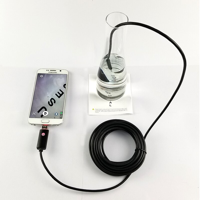 AN99-cámara endoscópica 2 en 1, lente de 8mm, 720P, cable duro suave, impermeable, OTG, Micro boroscopio de inspección USB, para teléfono Android