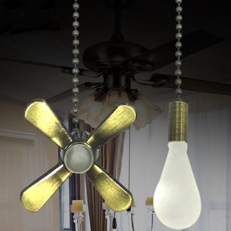 Easy Install Decorative Light Bulb Accessories Home Styling Beaded Ball Copper Durable Practical Pendant Ceiling Fan Pull Chain