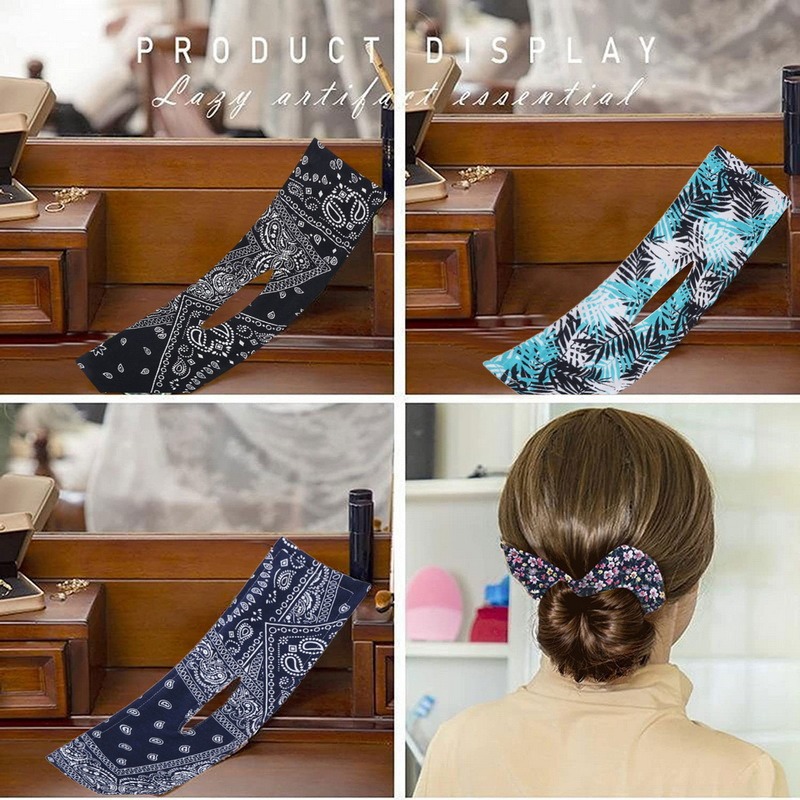 Zręczne kok moda opaska robić jogi kobiety lato wiązane drutu opaski robić włosów druku spinka robić włosów plecionka ekspres robić łatwy w użyciu DIY robić włosów spinka robić włosów