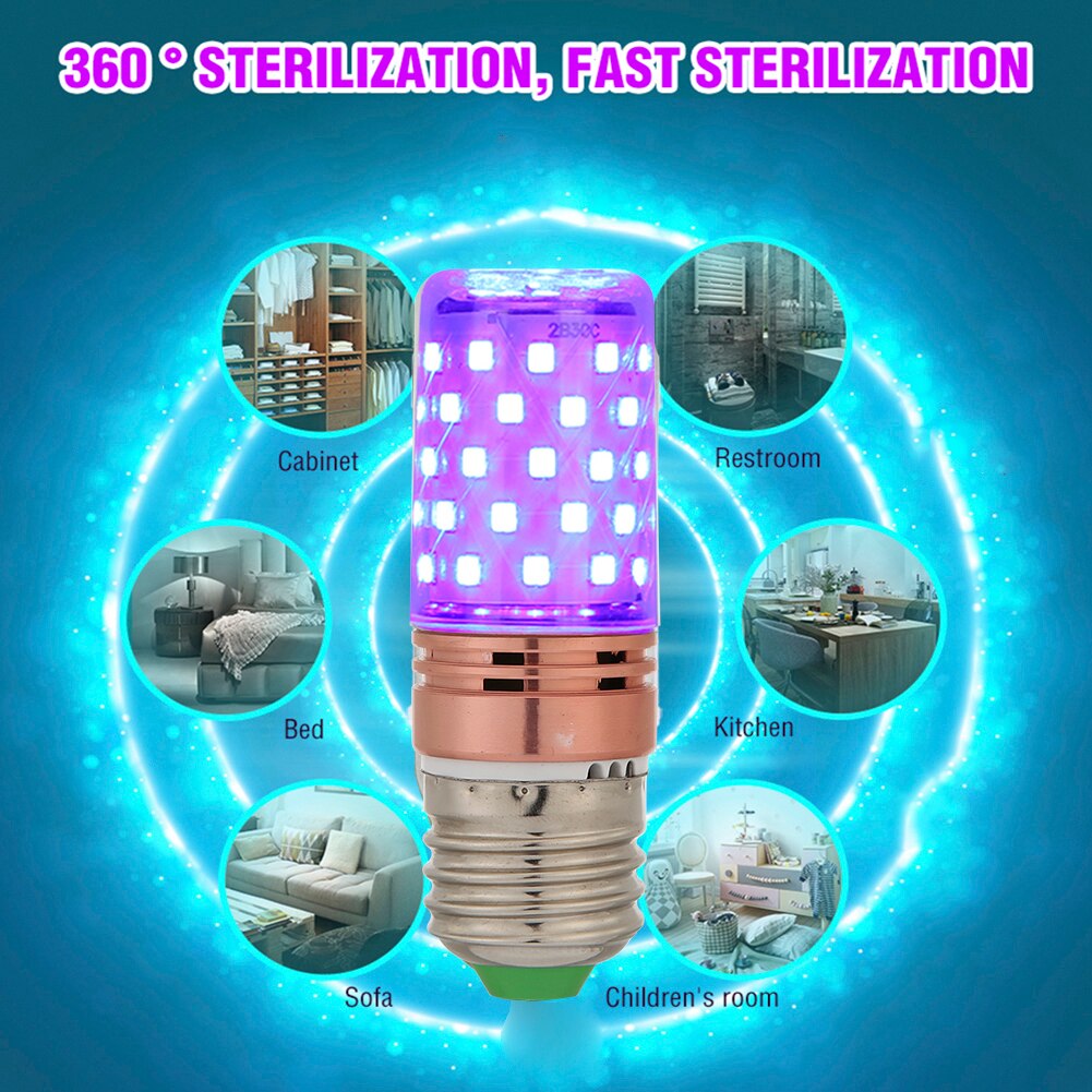 E27 60 LED lampe de maïs germicide UV maison stériliser ampoule de désinfection