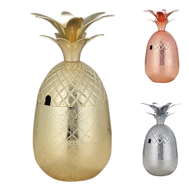 Pineapple Cup Stainless Steel Cocktail Cup Royal Hawaiian Metal Glass Wine Tumbler Beer Mug Moscow Mule Cup