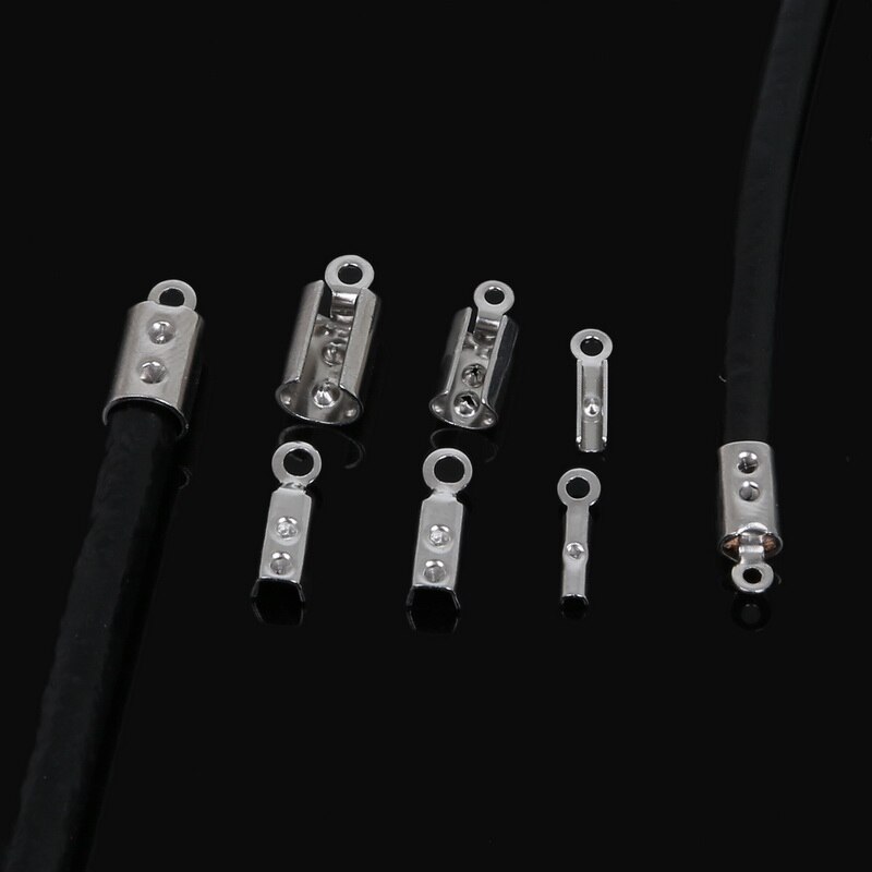 30/90 stücke Edelstahl Seil Kette Schnüre crimpen Korn Ende Kappen Anzug Für 1/2/3/4mm Schmuck Machen DIY Armbinde Halskette Anschluss
