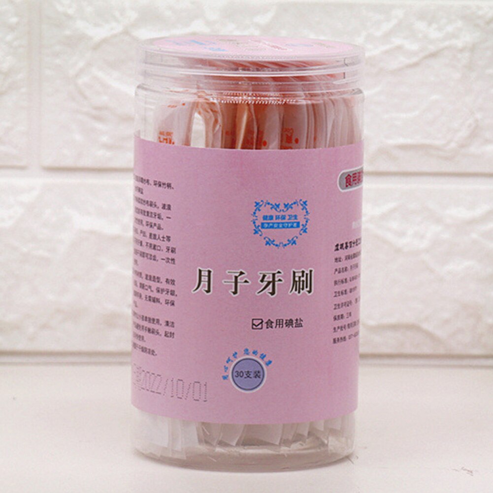 Bâton de soins jetables doux | 30 pièces/boîte petite tête à manche Long, nettoyage de bouche, Portable mois brosse à dents, bâton de soins doux, hygiène de salle de bains ménage