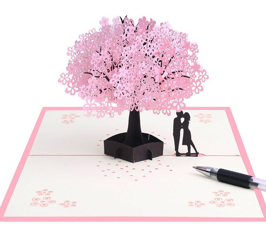 3D Pop Up carte de voeux romantique creuse mariage jour de voeux à la main meilleur souhait Kirigami papier artisanat carte