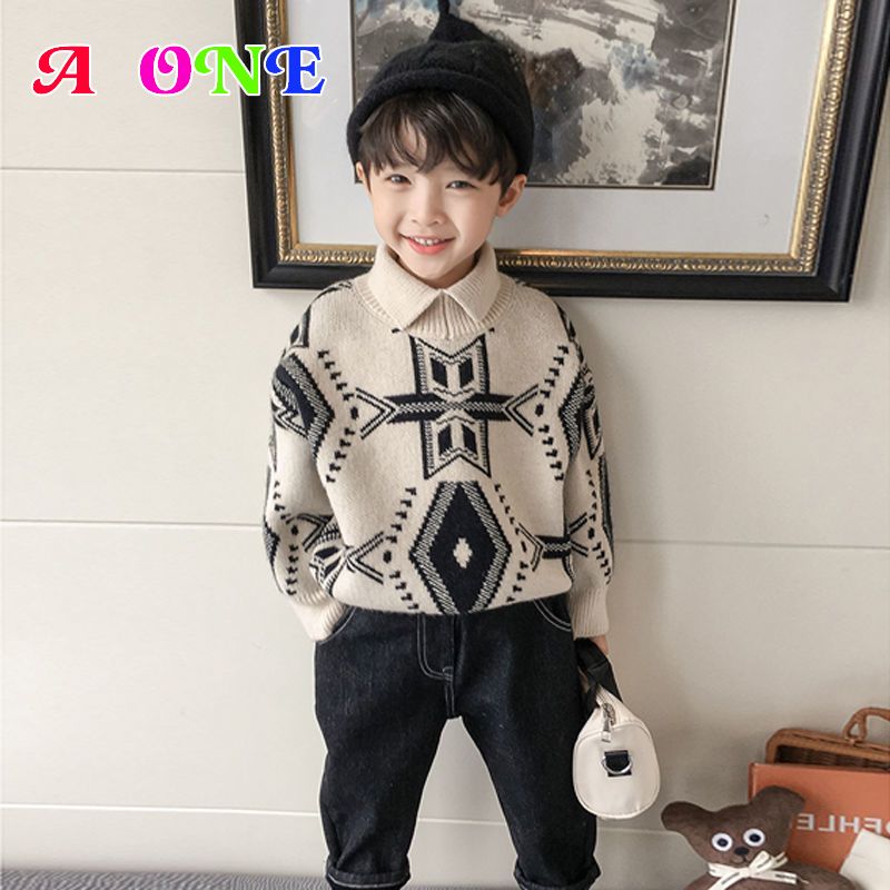 Baby Jongen Trui Winter Baby Jongens Kleding Kids Vest Mode Turn-Down Kraag Borduren Peuter Vallen Kleren