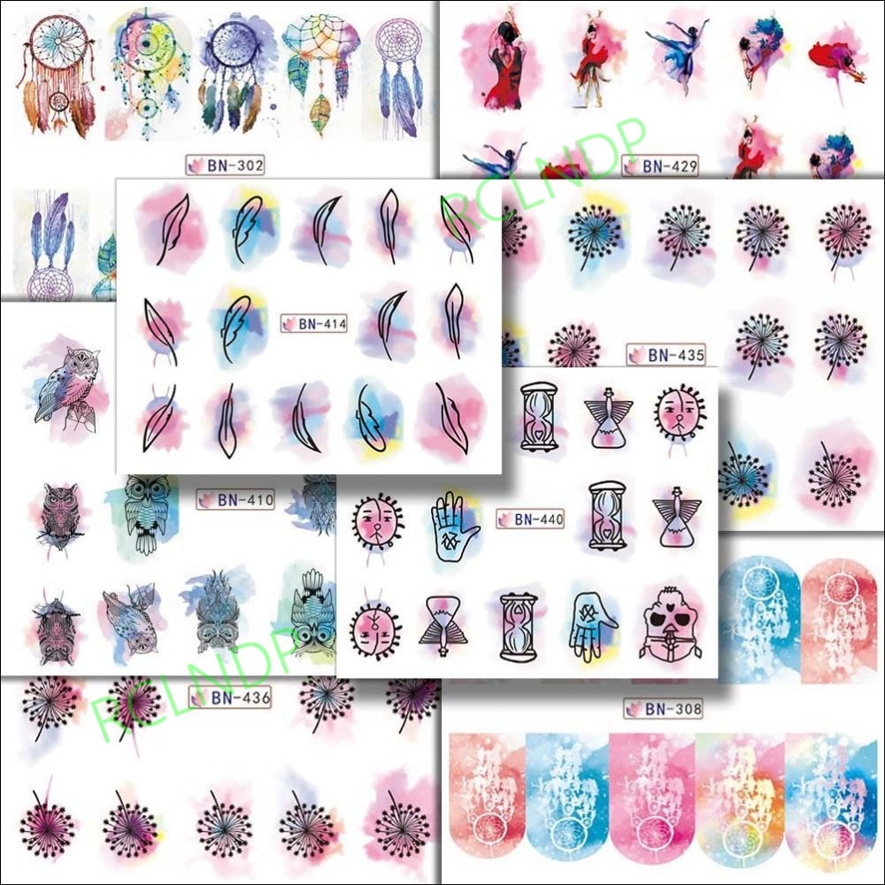 Pegatinas para Uña de agua, decoración artística, deslizador, mano con Calavera, de arenisca, calcomanía, accesorios de laca
