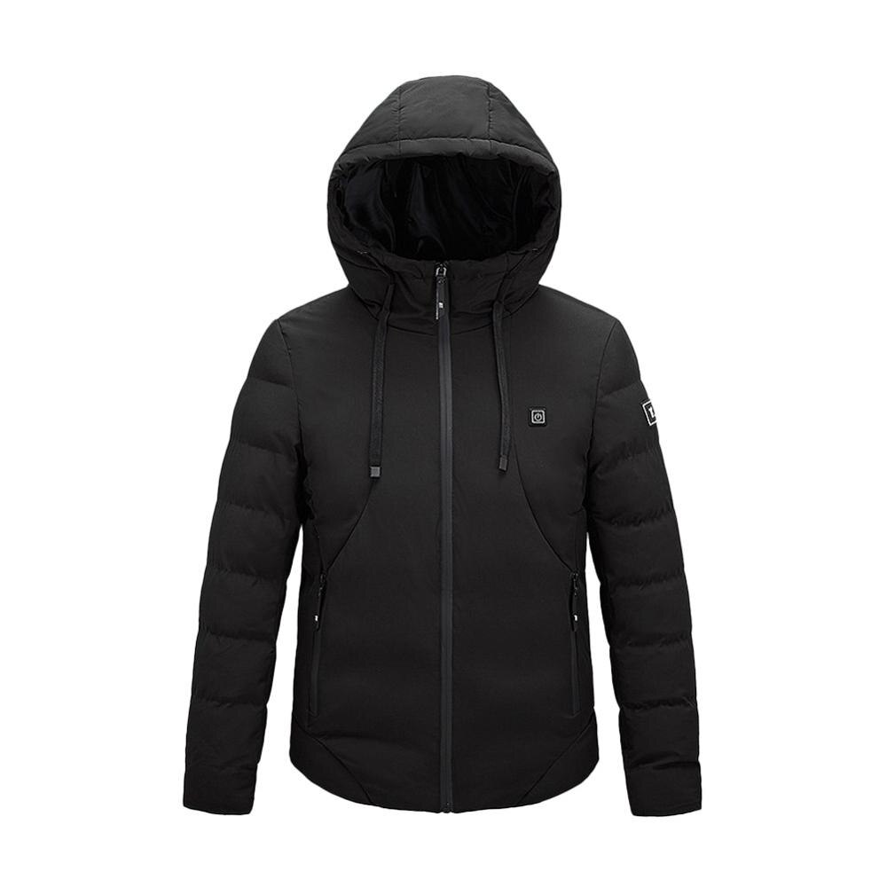 9 Zone Heating Clothing Dual Control Thick Clothes Heating Jacket Cotton Clothing USB Heating Three-Speed Electric Heating: Black / L
