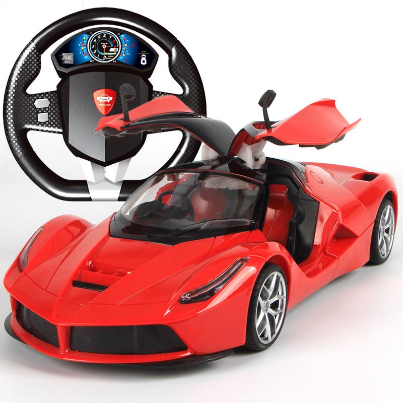 RCtown Rechargeable Remote Control Car Door Opening Steering Wheel Drift Model Toy for Kids