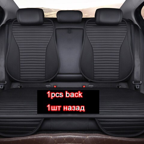 fácil de limpiar no se mueve los cojines del asiento del coche, accesorios cuatro estaciones universal pu cuero asientos no deslizantes cubierta impermeable M1: black rear