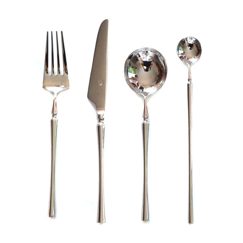 304 spiegel roestvrij staal dinermes vork lepel servies set luxe bestek zilverwerk steak koffie dessert fruit servies