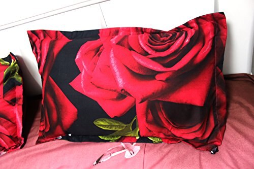 Parure de lit à motif Floral, Rose rouge et noire, ensemble pour literie Queen Size, couette non incluse