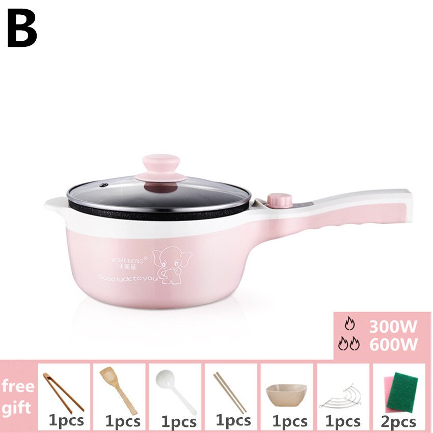 2L Mini Rice Cooker Non-stick Cooking Pot Portable Electric Cooker MultiCookers With Steamer Kitchen Cooker Tools: B model