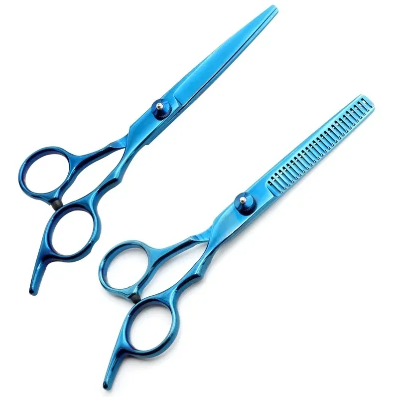 Frisørsaks barbertilbehør hårudtynding metalsaks tandsaks stylingværktøj klippesaks: Dyb blå