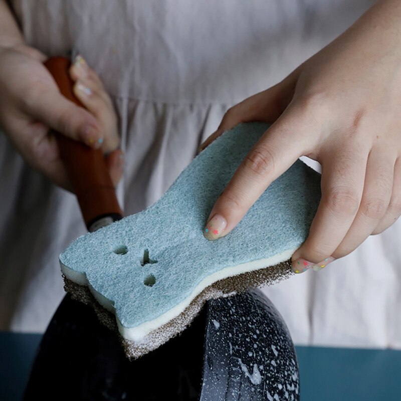 Kitchen Cleaning Sponge Foaming 3 Layer Sponge Strong Rust Sponge Household Dishwasher Cleaner Cleaning Tool For Kitchen Washing