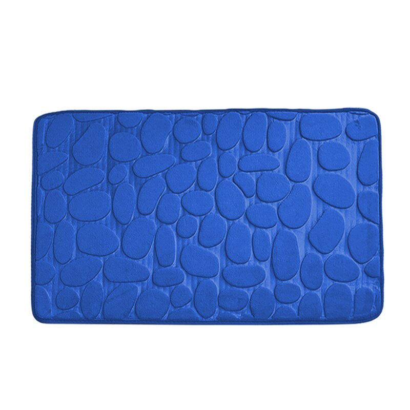Badmat Coral Fleece Badkamer Tapijt Wateropname Non-Slip Memory Foam Absorberende Imitatie Konijnenbont Vloer Mat: Blue B