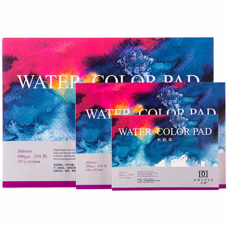 A3/A4/A5 Sketch Book Stationery 20Sheets Sealing Glue Watercolor Paper Notepad For Painting Drawing School Art Stationery