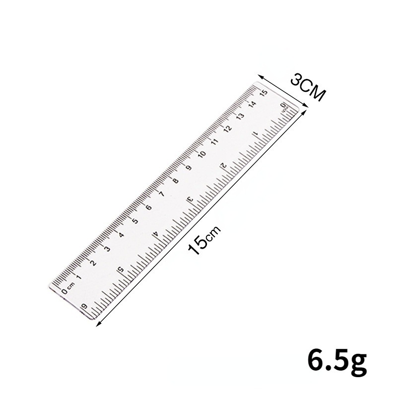 15/20/30cm Transparent Plastic Ruler Blue Color Simple Style Portable Tool Cute for Student School & Office Stationery: Blue