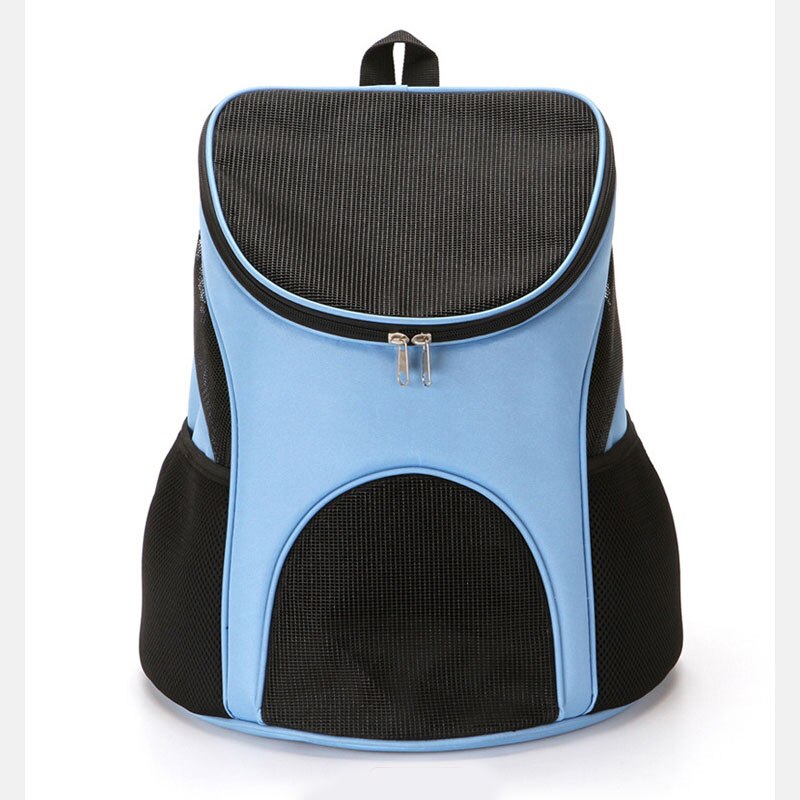 Foldable Pet Bag Carrier Backpack Dog Cat Outdoor Travel Carrier Packbag Portable Zipper Mesh Pet Out Bag Cat Backpack: blue / S 30X25X35CM