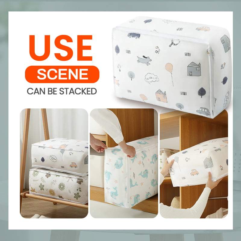 Clothes Storage Bag Large Capacity Quilt Organizer Comforter Blanket Bedding Clear Foldable Zipper Box container Bedroom Closet