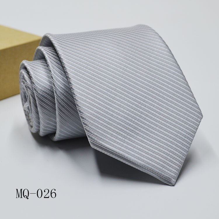 Acetate Dacron Tie Men's Business Suit Meeting Stripe Plaid Dot 8cm Jacquard Tie Daily Wear Tie Suit Accessments: Silver