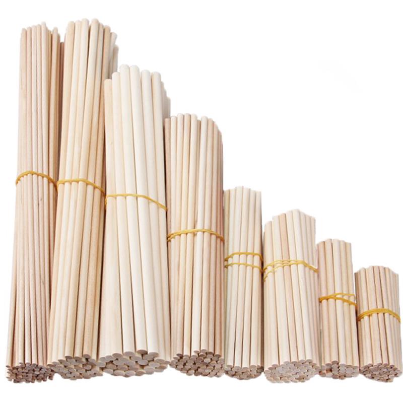 Palo redondo de madera para manualidades, piruletas de hielo para comida y modelismo, pasador de pastel, herramienta de carpintería, modelo de construcción duradero