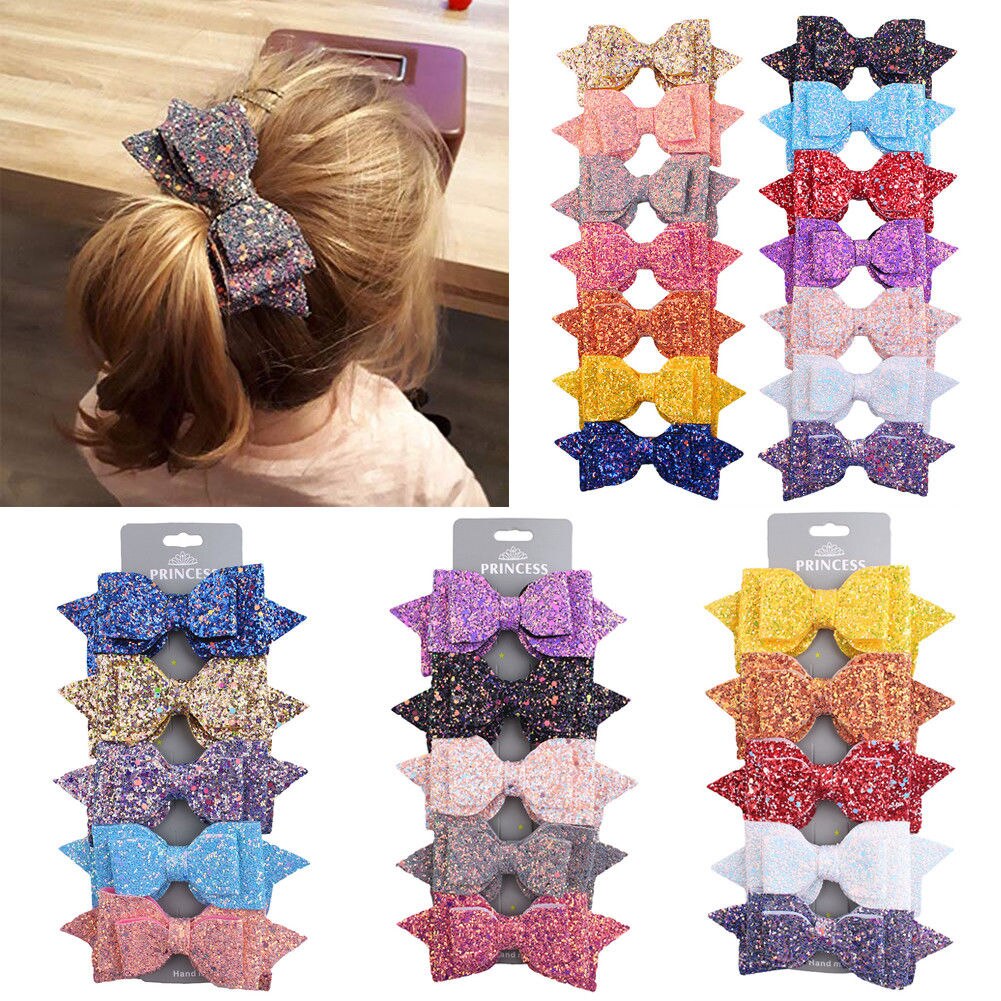 5pcs/lot Bows Snaps Hair Clip Girls Baby Kids Hair Accessories Alligator Clips