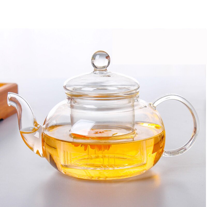 Hittebestendige Glas Flower Tea Pot, praktische Fles Bloem Theekopje Glas Theepot Met Zetgroep Thee Blad Kruiden Koffie