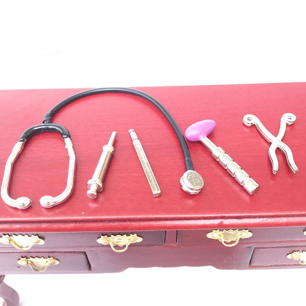 1/12 Dollhouse Miniature 5 Pieces Alloy Set Equipment Decoration