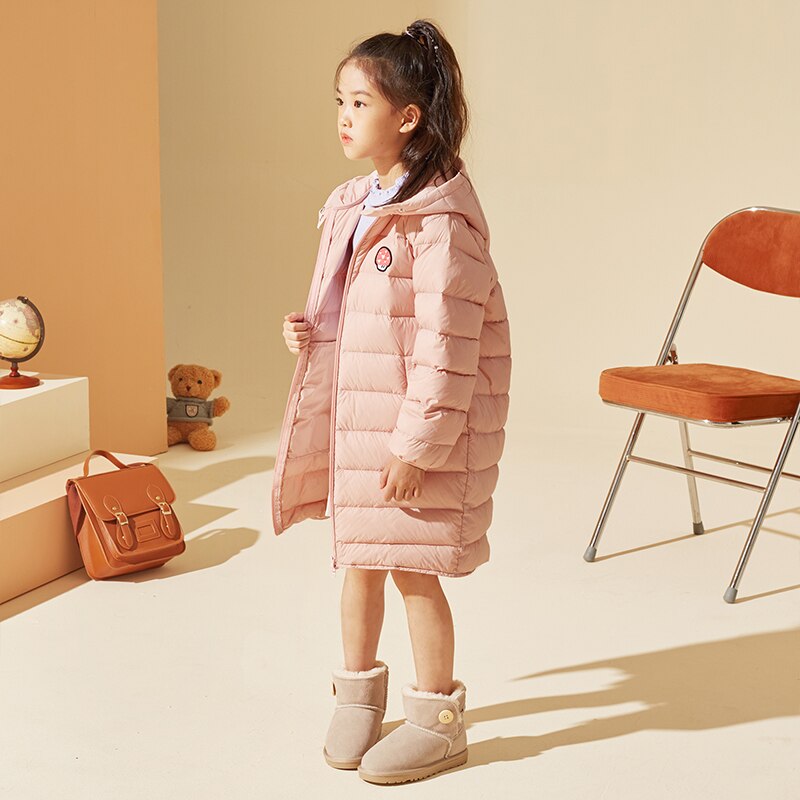 TON LION KIDS Winter Korean Casual Warm Girls Long Down Jacket 5-12 Years Old Baby Girl Winter Coat Winter for Girls