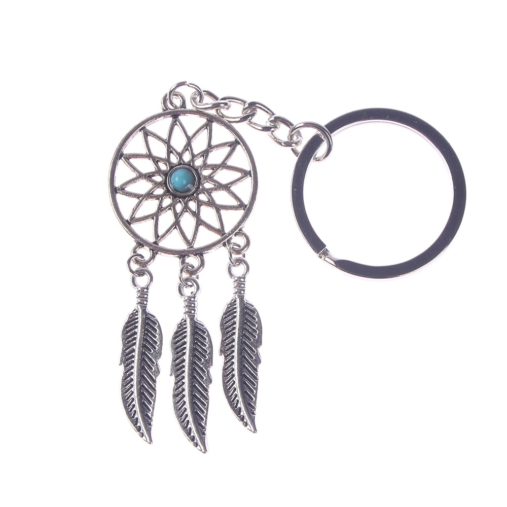 Bilnøkkelring anheng håndlaget drømmefanger nøkkelring fjærkvast smykker nøkkelholder drømmefanger til bildekorasjon