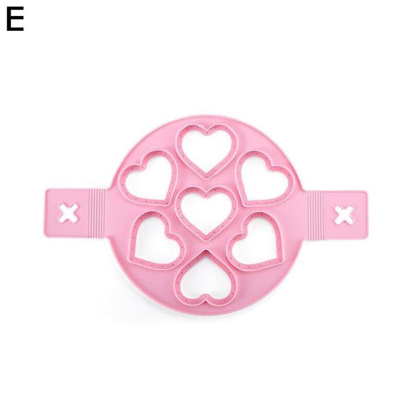 Eierpannenkoekenvorm meerdere vormen siliconen eieren koken antiaanbak keuken eierringvorm omeletvorm gadget gereedschap  h5 s 6: Roze hartvormig