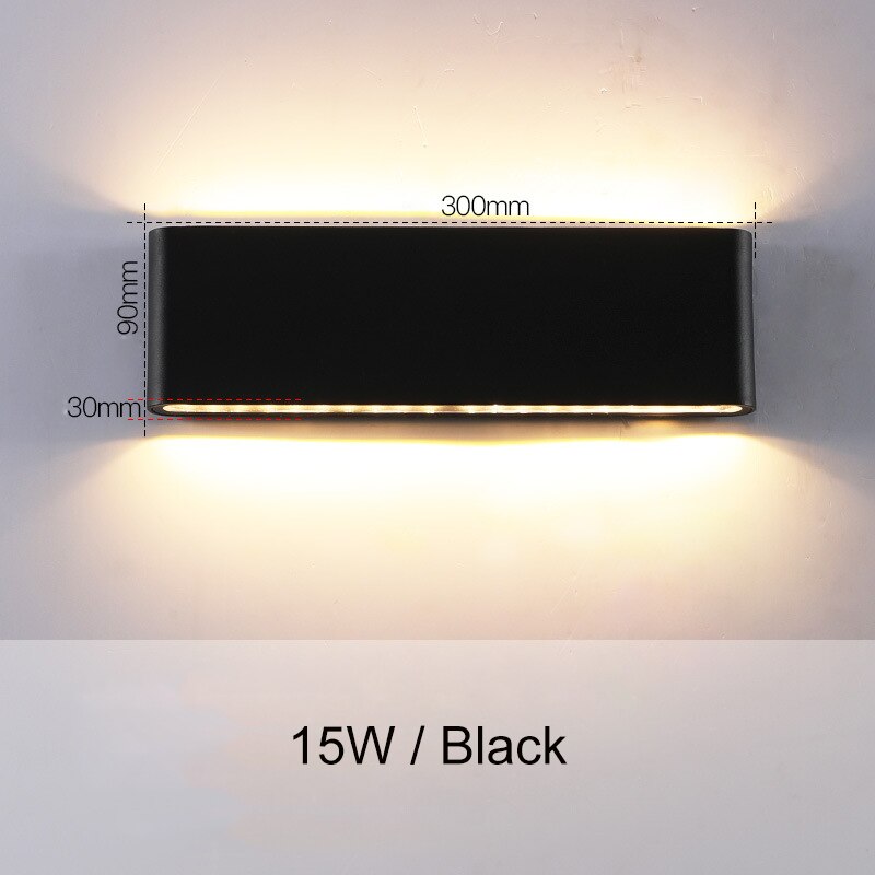 Moderne vandtæt udendørs 18w led væglampe  ip65 aluminium op og ned væglampe have veranda sconce lys 110v 220v zbw 0011