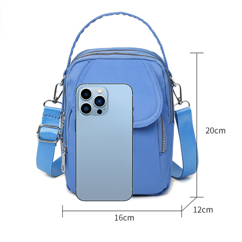 1pc dam casual messenger bag axelväska enfärgad multifunktionell handväska flerskiktad lätt oxfordväska crossbody