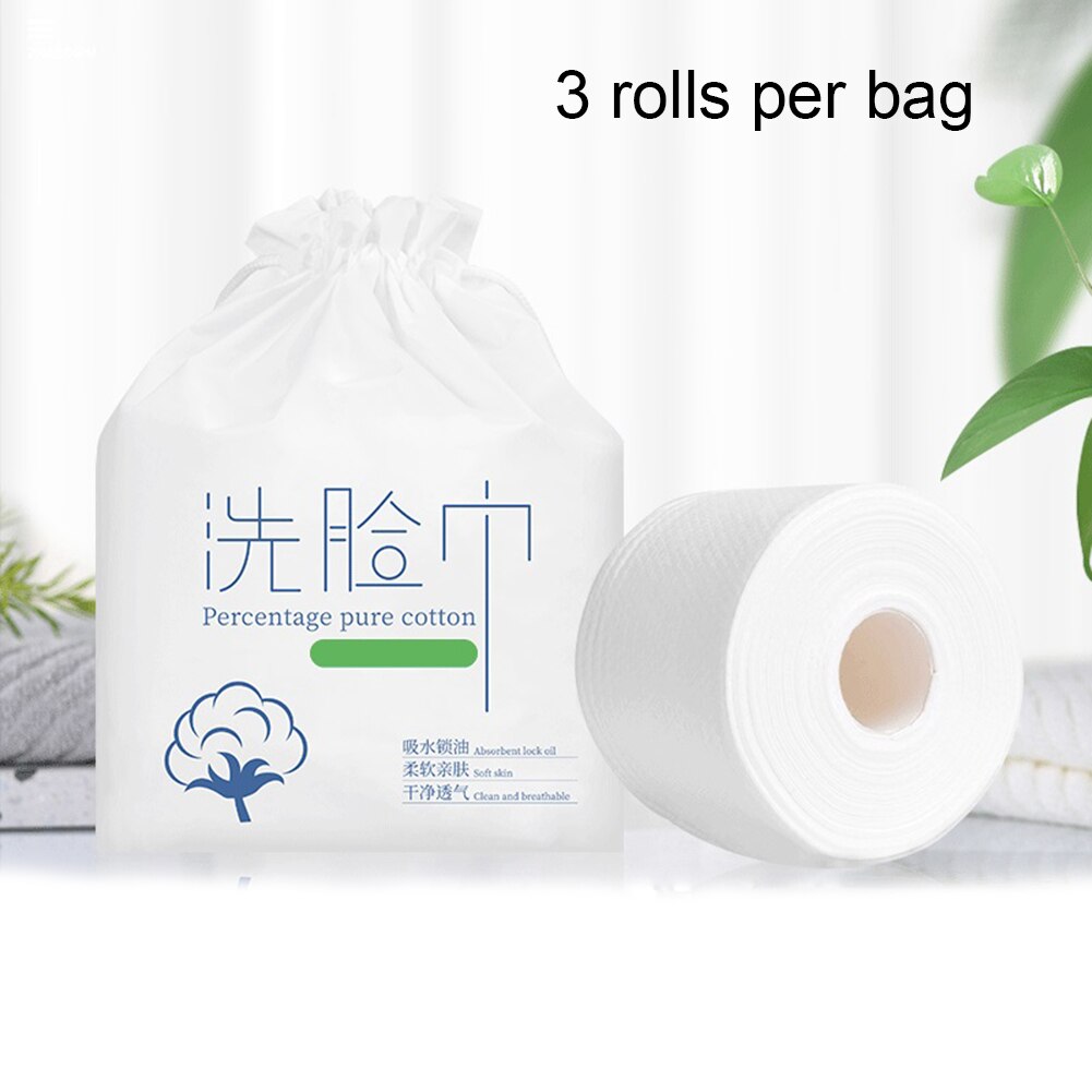 3 Rolls Disposable Cleaning Face Towel Portable Travel Cosmetic Cotton Soft Face Towel for family paper
