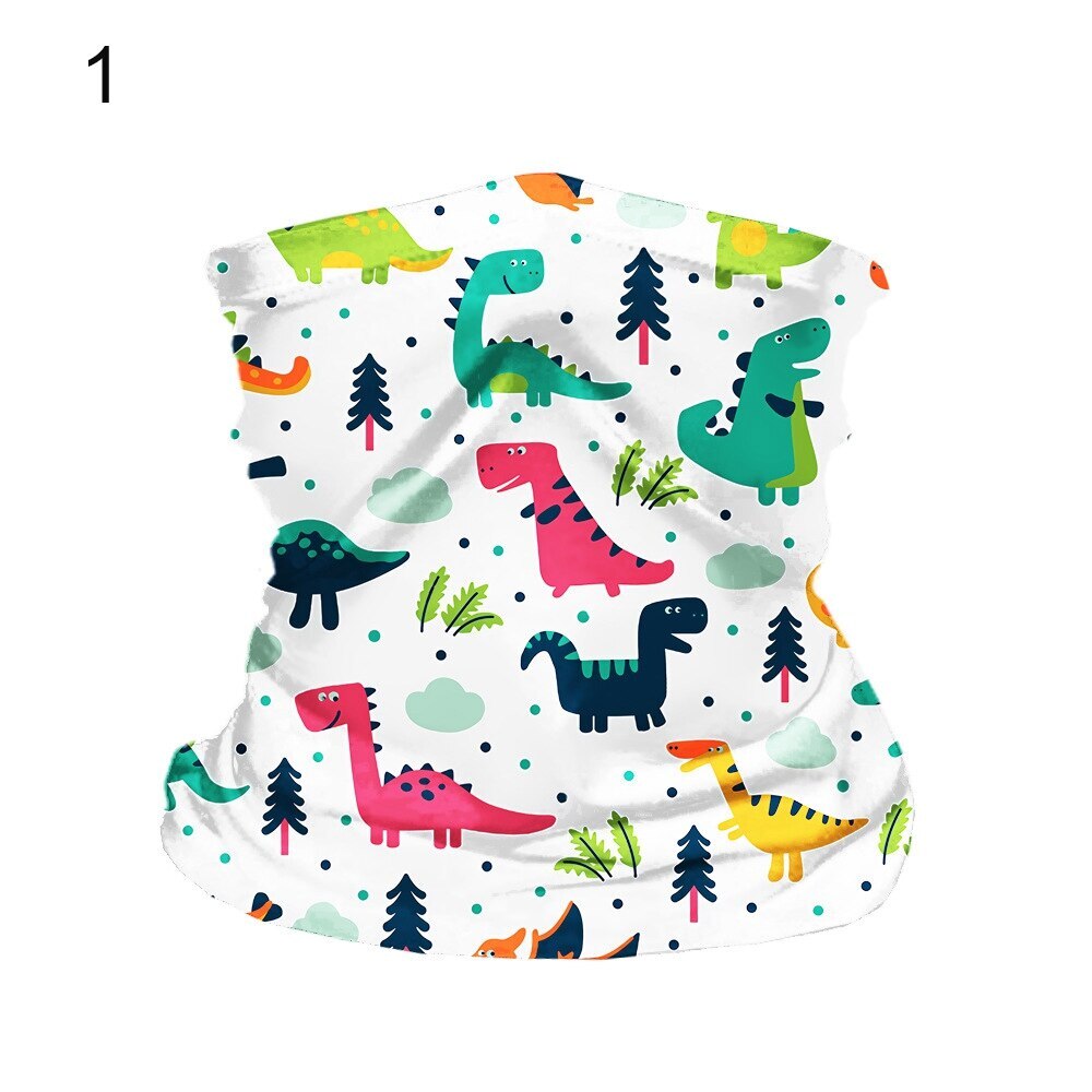 Gedruckt Elastische freundlicher Kopf Gesicht Hals Gamasche Rohr Bandana Schal draussen Sport Radfahren Zubehör Halbe Gesicht Schals: 01-Nein hängend Ohr