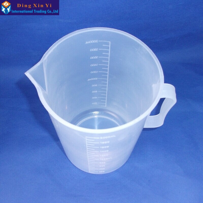 250 ml/500 ml/1000 ml/2000 ml/5000 ml plastic beker met handvat Clear White plastic Maatbeker Beker voor Lab Keuken