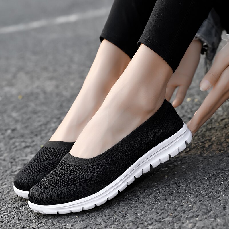 LEMAI Flats Women Shoes Summer Breathable Mesh Casual Shoes Woman Slip-on creepers moccasins Ladies Loafers Shoes