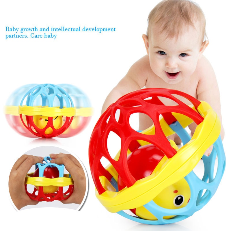 Zacht Plastic Baby Grijpen Bell Ball Speelgoed Rammelaars Geluid Educatieve Rollende Ballen Baby Peuter Bijtring Voor Babytoy YH-17