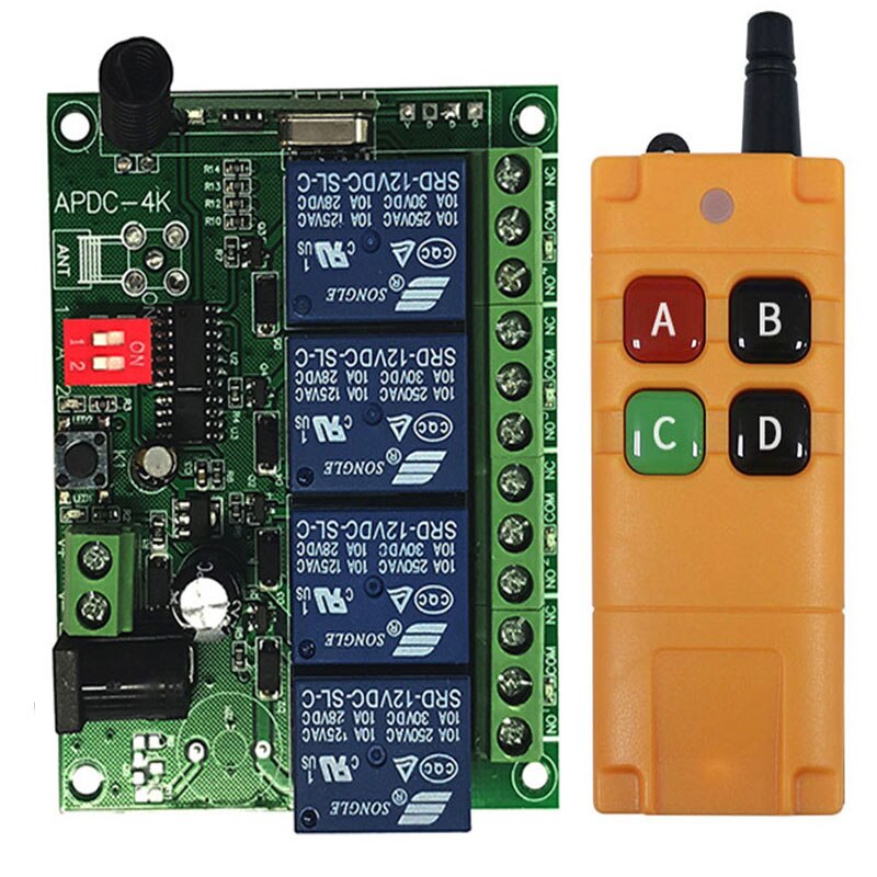 2000m DC 12V 24V 4CH Drahtlose Fernbedienung LED Licht Schalter Relais Ausgang Radio RF Sender Und 315/433 MHz Empfänger: Blau / 24V / 315NHZ