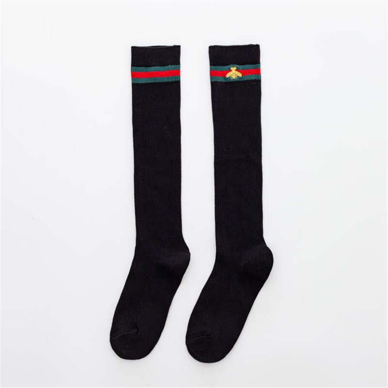 Harajuku Retro Women Cotton Autumn Winter Long Socks Casual Thick Warm Sock Lady Litter Bee School Girl: Style 1