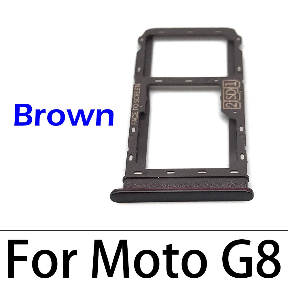 Mobile Phone SiM Tray For Motorola Moto G7 G8 G9 Play Plus Power SIM Card Slot SD Card Tray Holder Adapter: G8 Brown